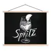 Glas spritz - Krijtletters - Ijsblokjes - Citroen textielposter latten blank klein -3d