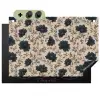 Motief - Bloemen - Zwart - Beige Inductie beschemer met haakjes klein 777 -3d