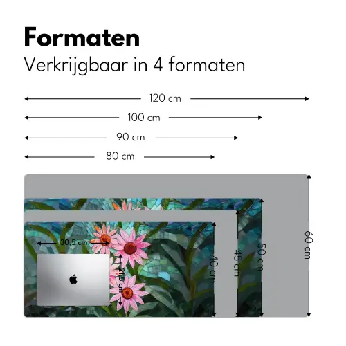 Bloemen - Roze - Glasmozaïek Muismat XXL klein -sfeer5