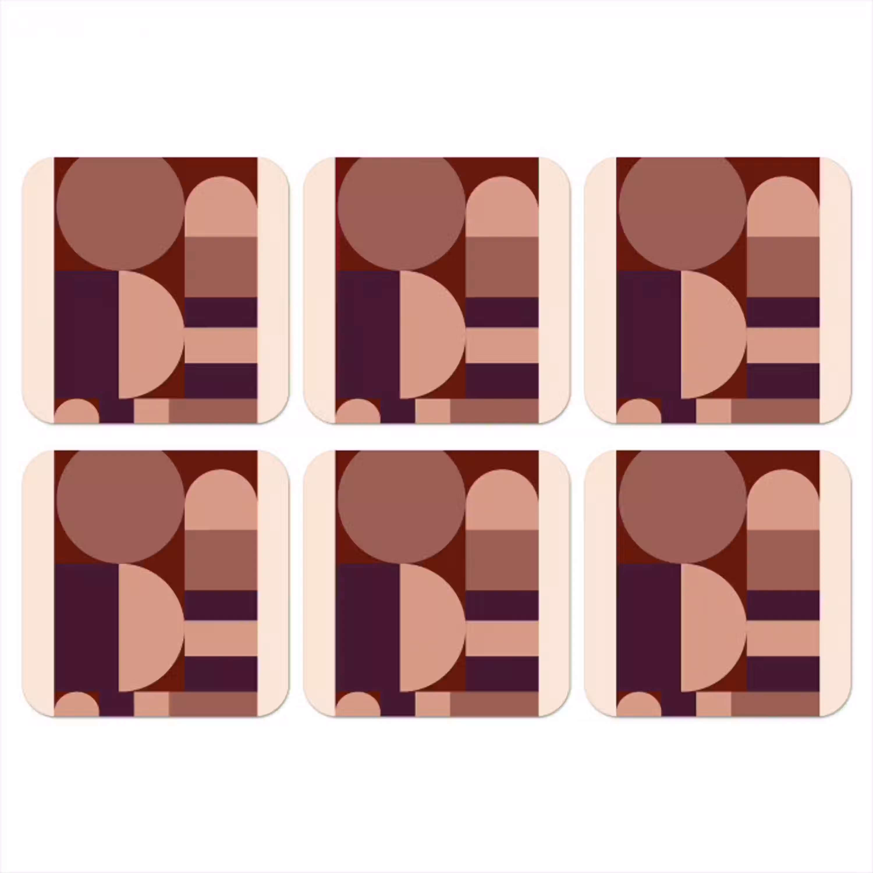 Geometrisch - Cirkels - Rood onderzetter kurk middel -3d