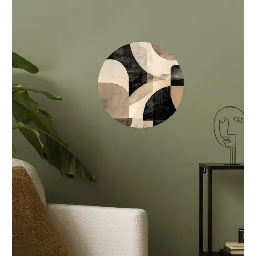 Abstract - Vormen - Modern - Beige Wandcirkel behangsticker klein -sfeer2