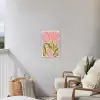 Bloemen - Bladeren - Abstract - Roze Tuinposter op houten frame 2 cm dik klein -sfeer1