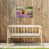 Hooglander in de Heide Tuinposter op houten frame 2 cm dik klein -sfeer4