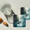 Bos - Water - Eenden - Mistig onderzetter kurk middel -sfeer4