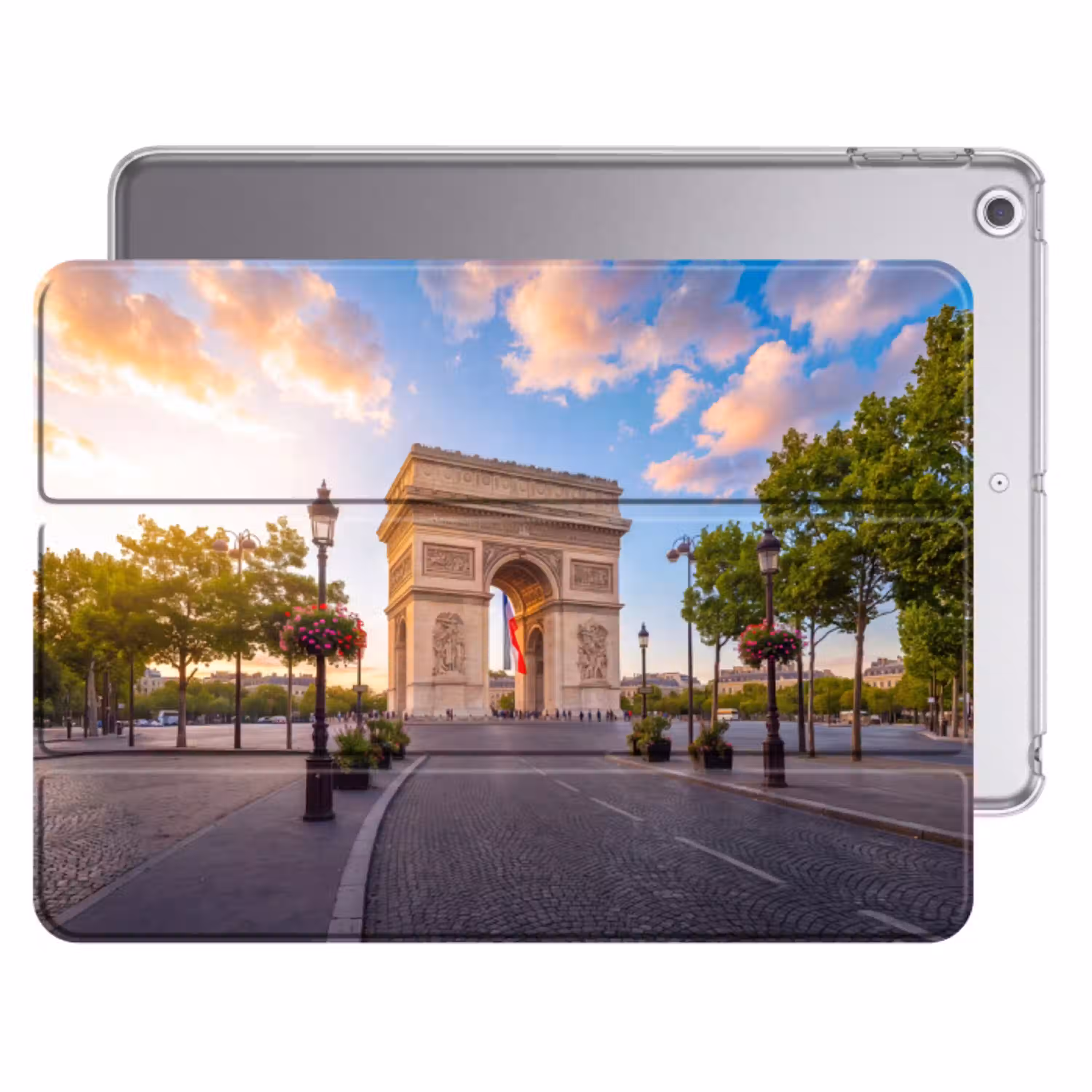 Monument - Parijs - Zonsondergang - Architectuur - Goud Apple iPad 2017 middel -threedimensional_3d_global