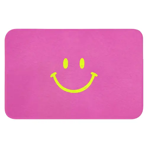 Smiley - Vrolijk - Roze WCmat klein -3d