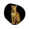 Panter - Realistisch - Bruin Wandcirkel Organisch Aluminium middel -3d
