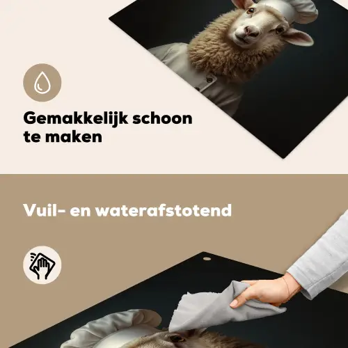 Schaap - Wol - Kok Inductie beschemer met haakjes klein -ky-schoon-nl