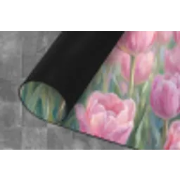 Tulpen - Veld - Lente - Roze Keukenloper - keukenmat middel -closeup