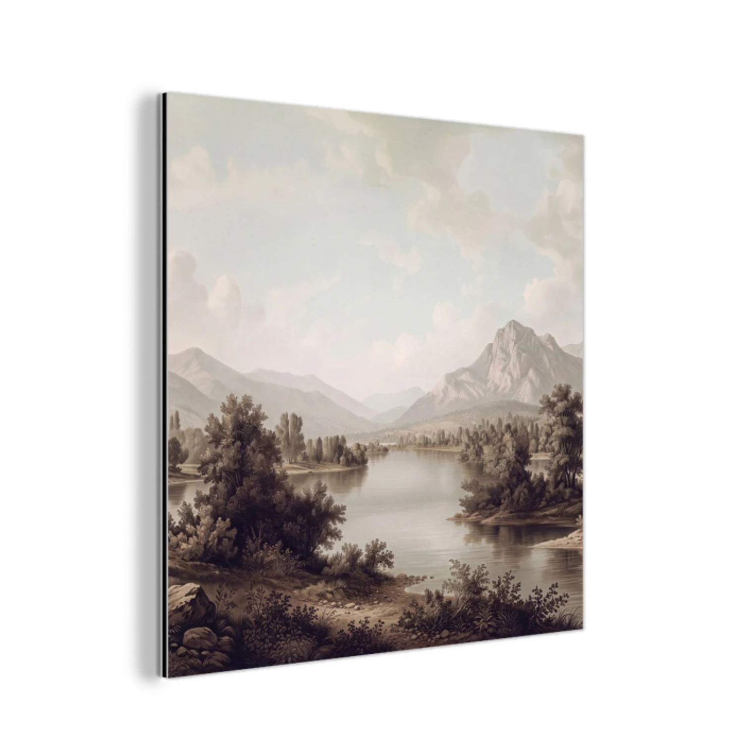 Klassiek - Landschap - Sereen aluminium wit klein -3d