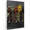 Lepels - Specerijen - Kaneel - Chili Tuinposter op houten frame 2 cm dik klein -3d