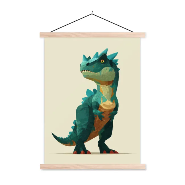 Hanging Poster - Spines - Dino - Blue - Muscular