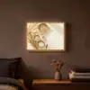 Granen - Hout - Kom - Beige Light Box met batterij (Wandlamp) middel -sfeer4