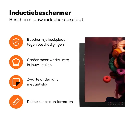Vrouw - Donuts - Kleurrijk Inductie beschermer vinyl 3mm klein -zzzzzzz-td-ups