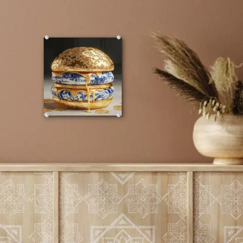 Delftsblauw - Goud - Burger plexiglas 5mm klein -sfeer5