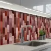 Langwerpig - Tegels - Rood - Koper keuken achterwand 2 middel 871 -3d_schuin