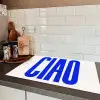 Ciao - Hoofdletters - Blauw - Minimalistisch Inductie beschermer vinyl 3mm klein -sfeer3