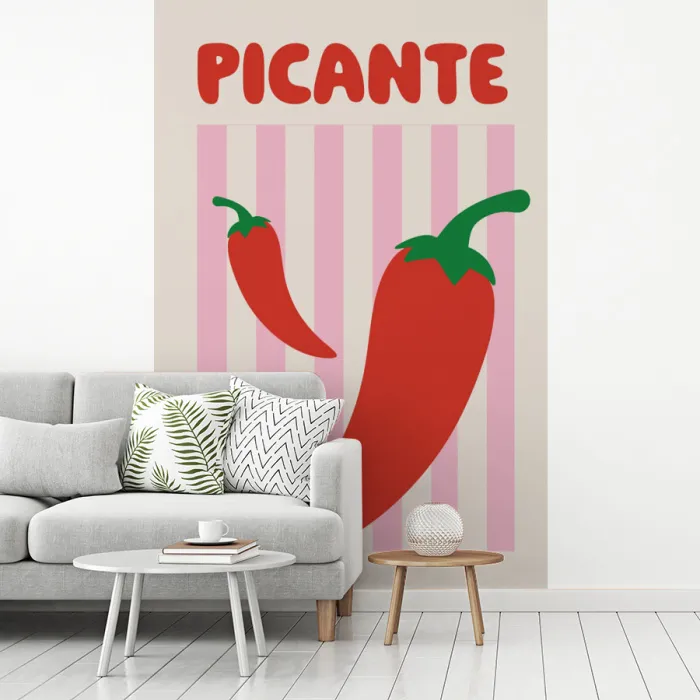 Pittig - Pepers - Rood fotobehang vinyl groot -woonkamer