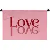 Love - Roze - Spiegeling Wandkleed katoen klein -zz3d