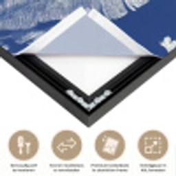 Blad - Palm - Blauw Textielframe zwart klein 947 -USP_closeupNL