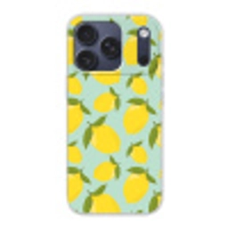 Citroenen patroon - Geel - Blauw - Patroon - Vruchten Telefoonhoesje iPhone 17 Pro klein -3d