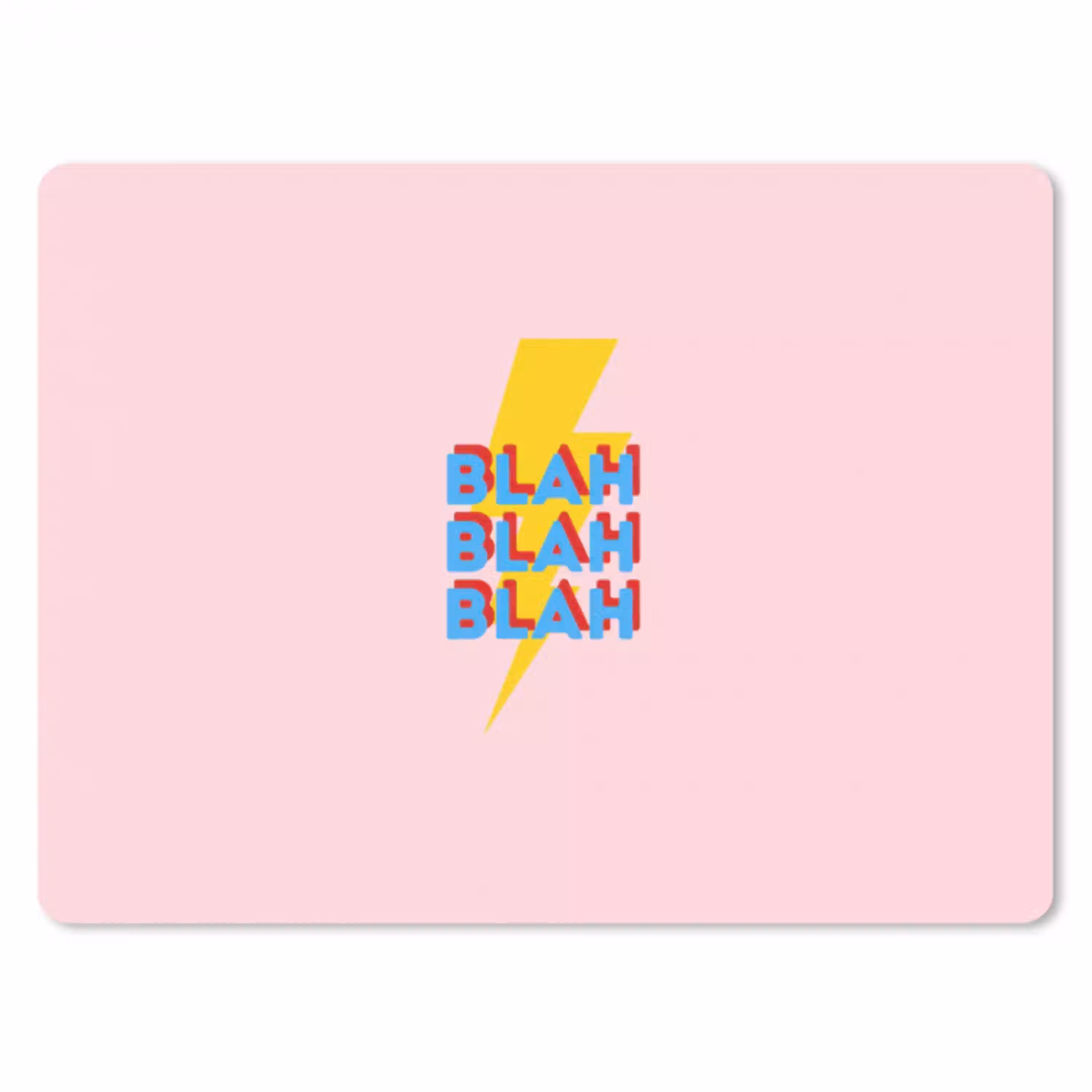 Blah - Bliksem - Roze muismat rubber klein -3d