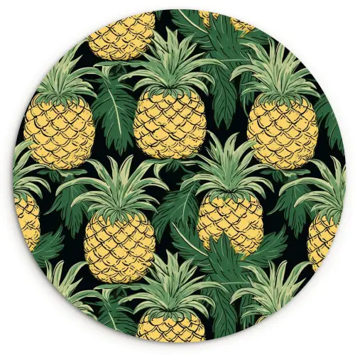 Patroon - Tropisch - Ananas - Illustratie Wandcirkel plexiglas klein 852 -3d