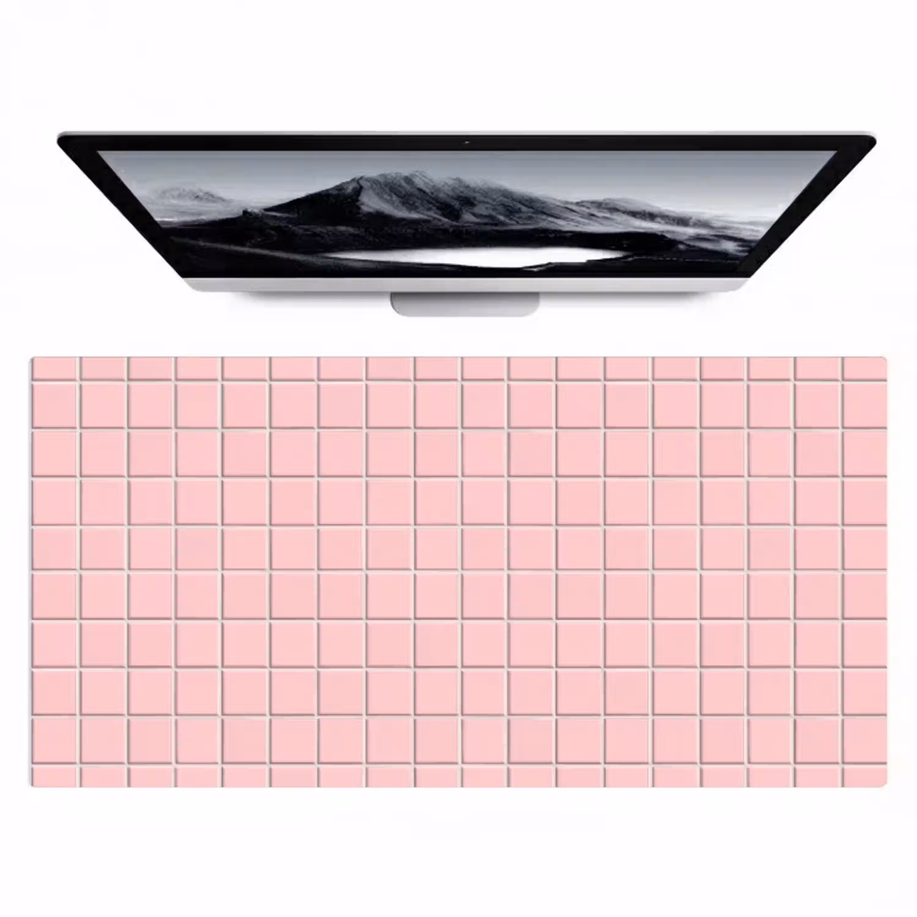 Patroon - Tegel - Pastelroze Muismat XXL klein 681 -zzz3d