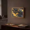 Marmer - Goud - Zwart - Abstract - Modern Light Box met batterij (Wandlamp) middel -sfeer1