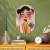 Vrouw - Bloemen - Pastel Wandcirkel Ovaal Forex klein -sfeer2