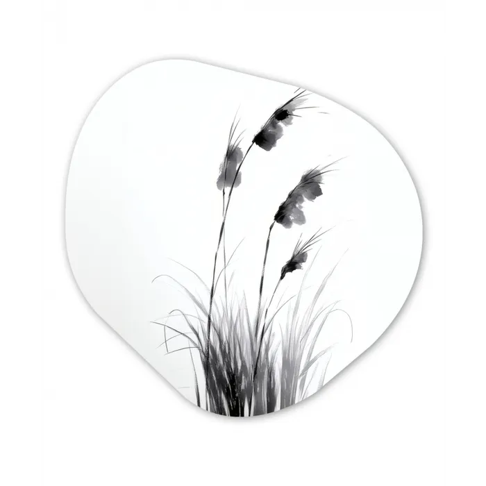Minimalistisch - Stelen - Wit Wandcirkel Organisch Plexiglas middel -3d