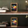 Graffiti - Sport - Tafeltennis - Verf Light Box met kabel (Tafellamp) klein -sfeer3