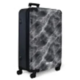 Donkergrijs - Bliksem - Marmer NBS - Large koffer - Volwassenen Unisex groot -product1