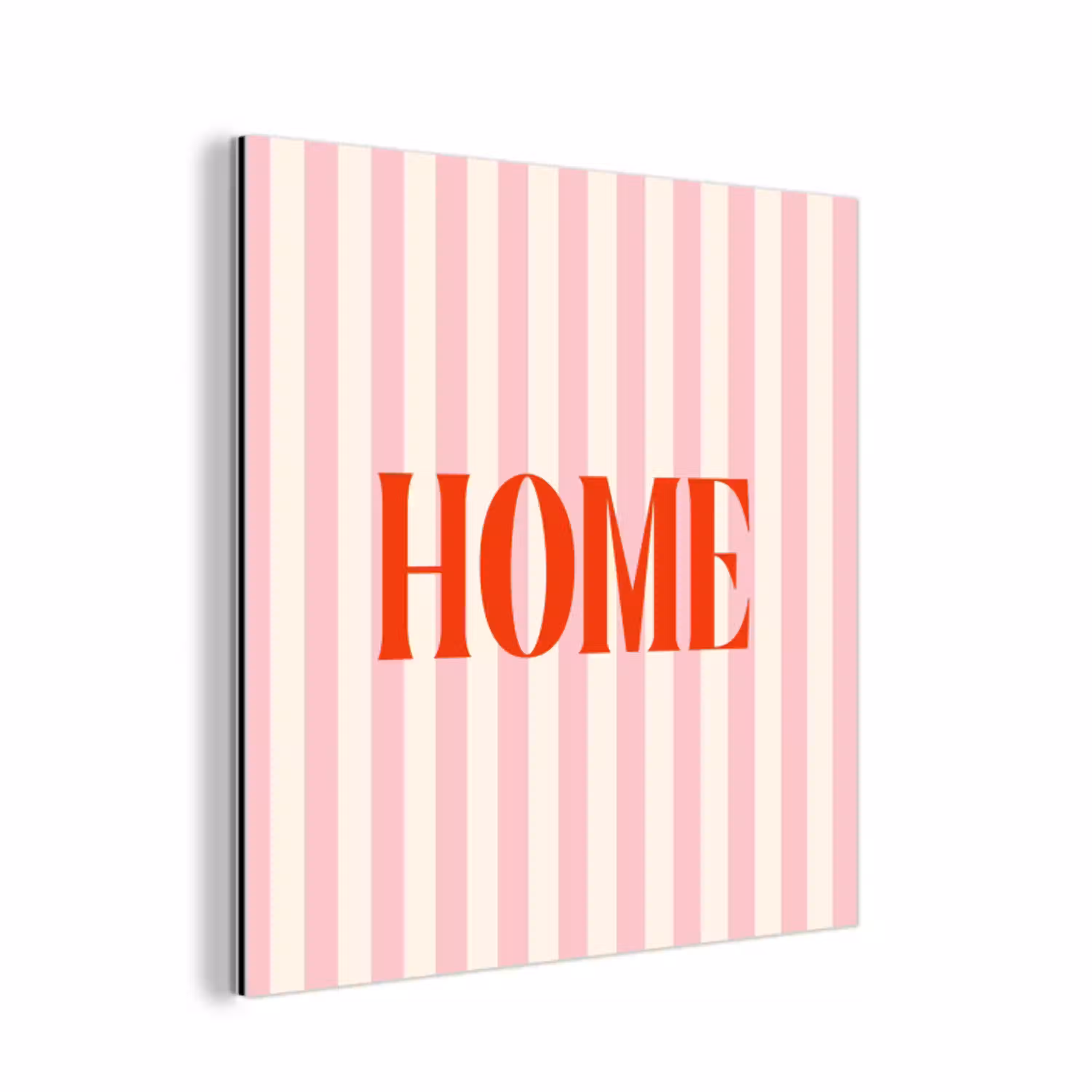 Zachtroze - Rood - Strepen - Home aluminium wit klein -3d