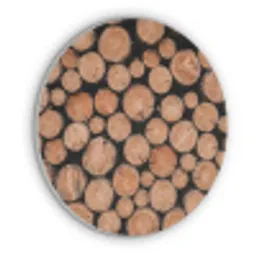 Houtblokken - Textuur - Patroon - Bruin - Rustiek Akoestische PET Vilt - Rond klein -3d
