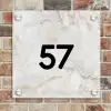 Beige marmer - Modern Naambord Vierkant klein -sfeer2