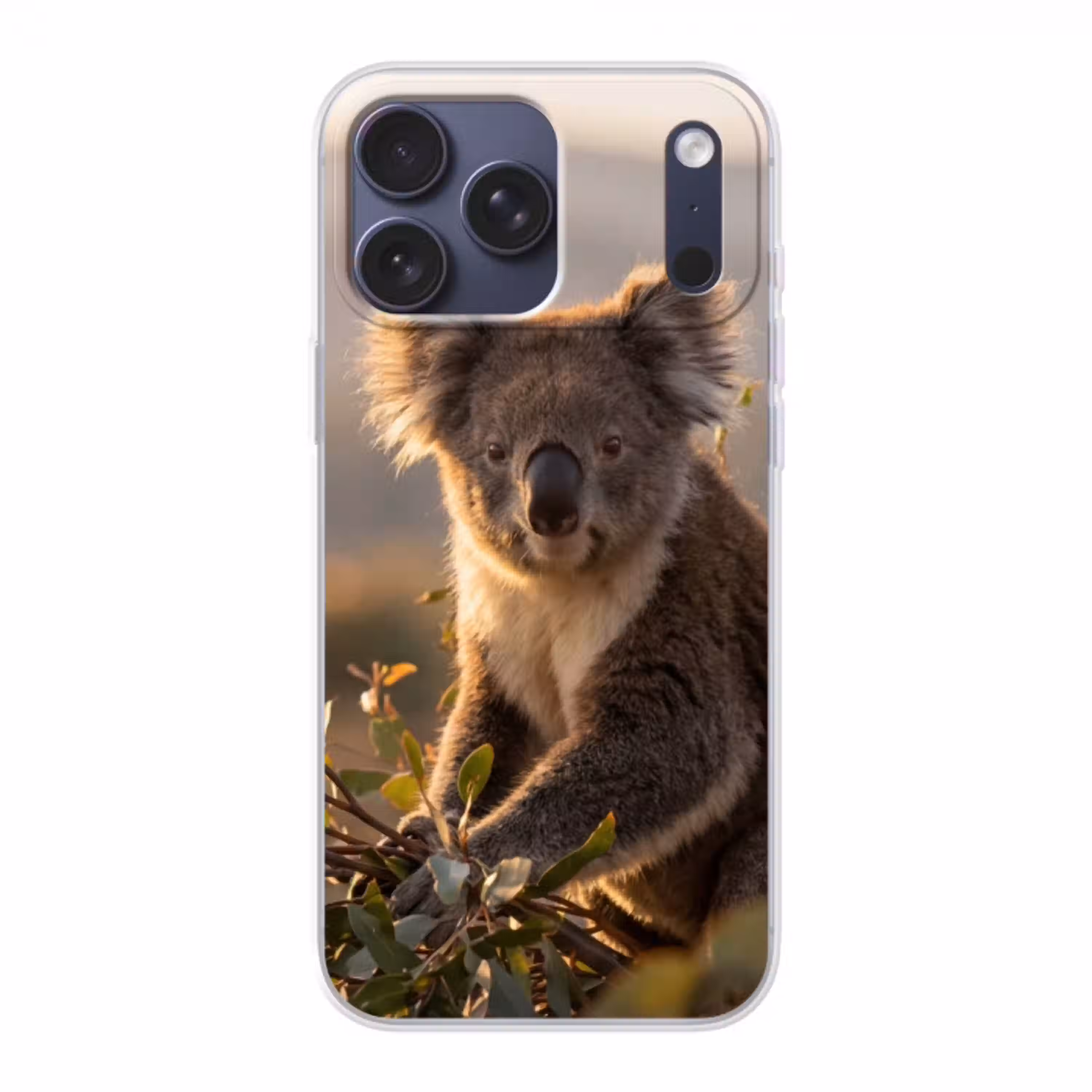 Koala - Bladeren - Ochtendlicht Telefoonhoesje iPhone 17 Pro Max klein -3d