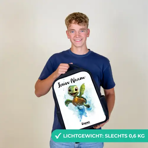 Schildpad - Water - Groen Rugzak - Zwart middel -sfeer7_NL