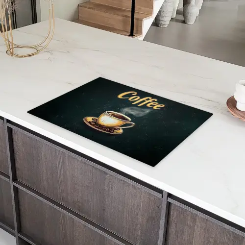 Koffie - Schotel - Koffiebonen - Retro Inductie beschermer vinyl 3mm klein -sfeer8