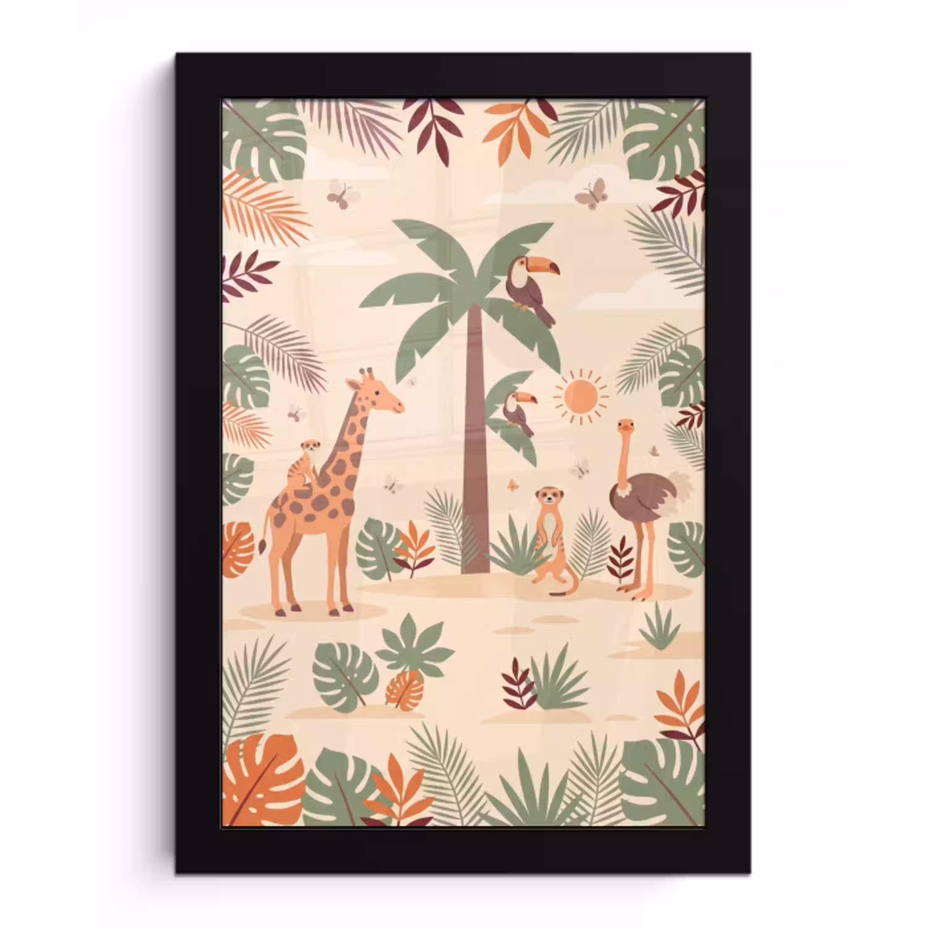 Dieren - Tropisch - Safari - Kleurrijk fotolijst zwart zonder passe partout klein -3d