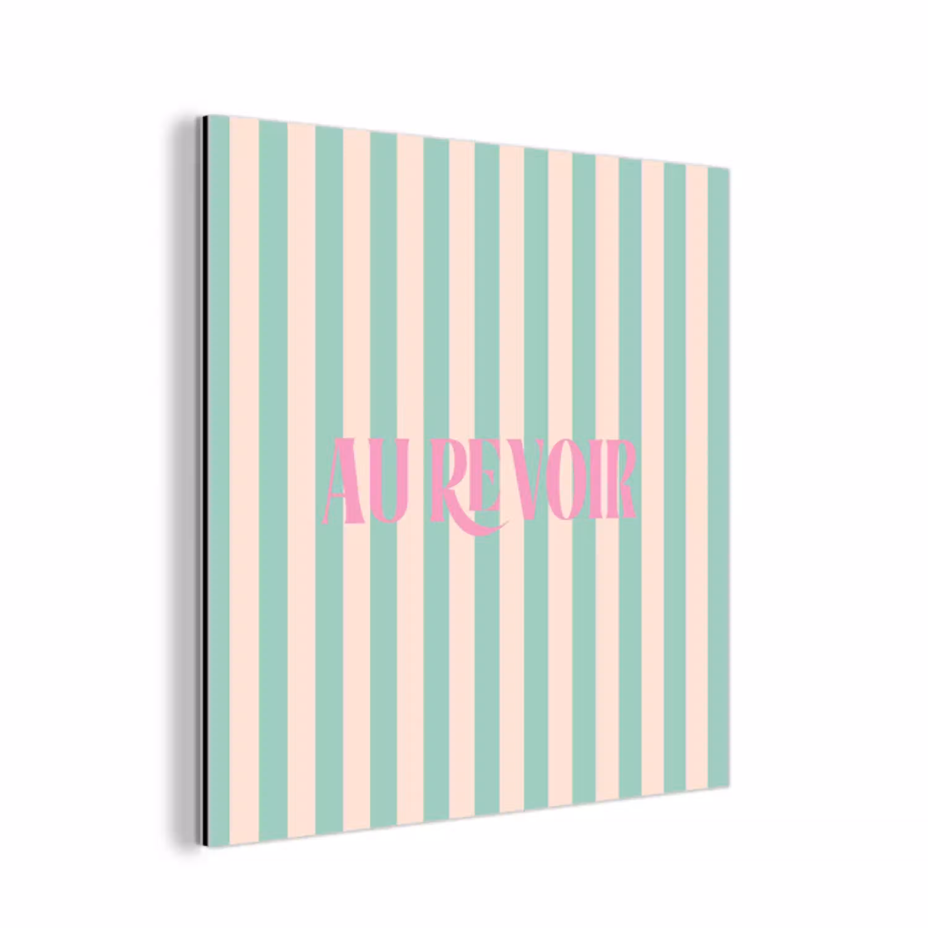 Roze - Groen - Strepen - Au revoir aluminium wit klein -3d