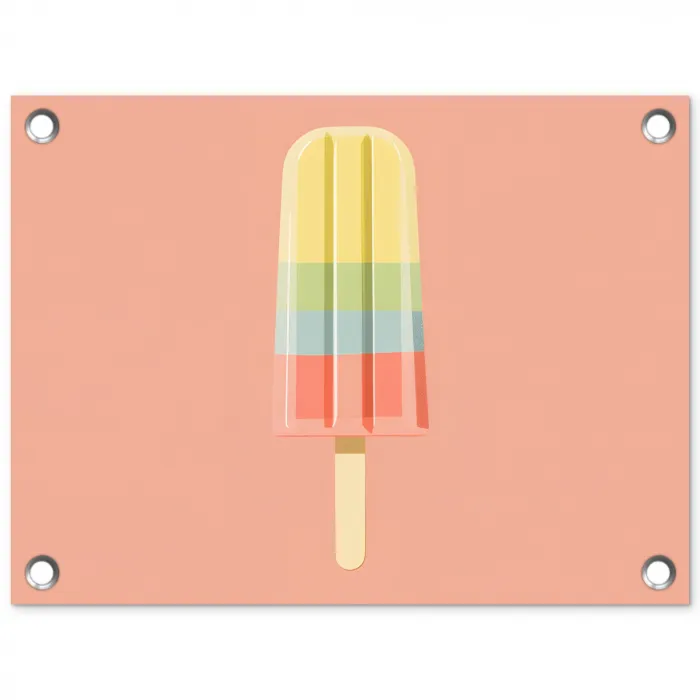 Waterijsje - Pasteltinten - Minimalistisch tuinposter los doek klein -3d