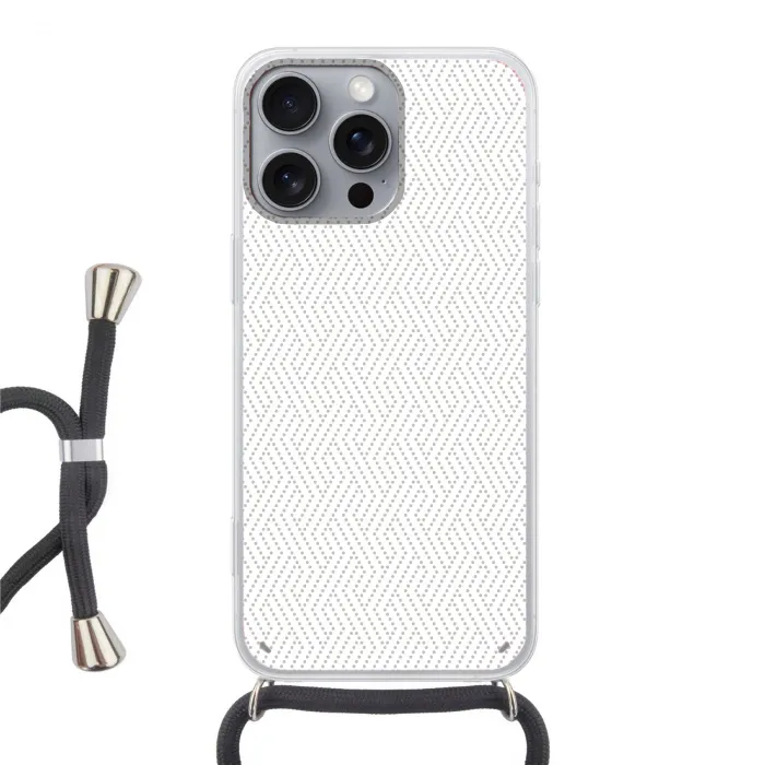 Grafisch - Patroon - Modern - Stippen Hoesje iPhone 16 Pro Max met koord klein 804 -3d