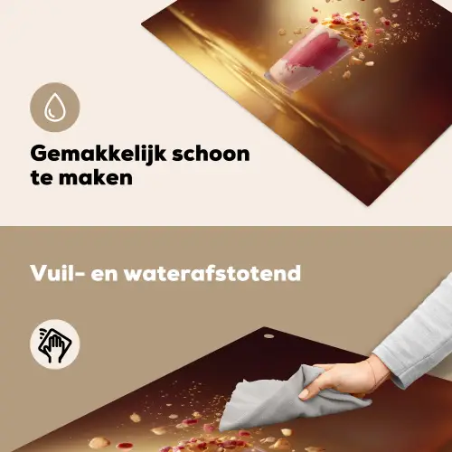 Framboos - Smoothie - Drinken - Roze Inductie beschemer met haakjes klein -ky-schoon-nl