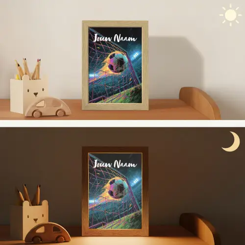 Neon - Net - Voetbal - Kleurrijk Light Box met kabel (Kinderlampje) klein -sfeer3_kind