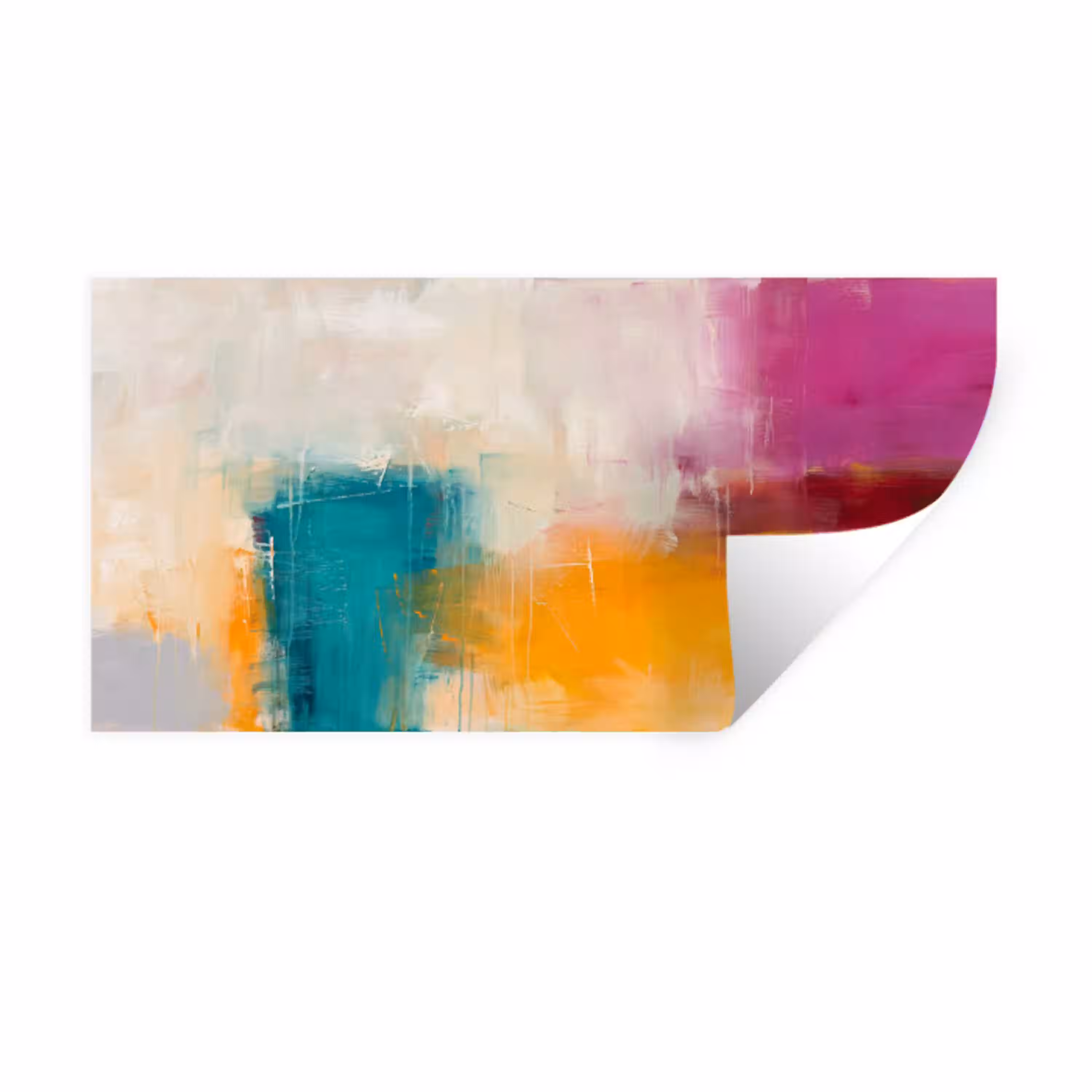Abstract - Kleurrijk - Modern - Kunst - Oranje Muursticker klein -3d