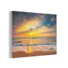 Zonsondergang - Strand - Zee - Wolken - Oranje PET vilt klein -3d