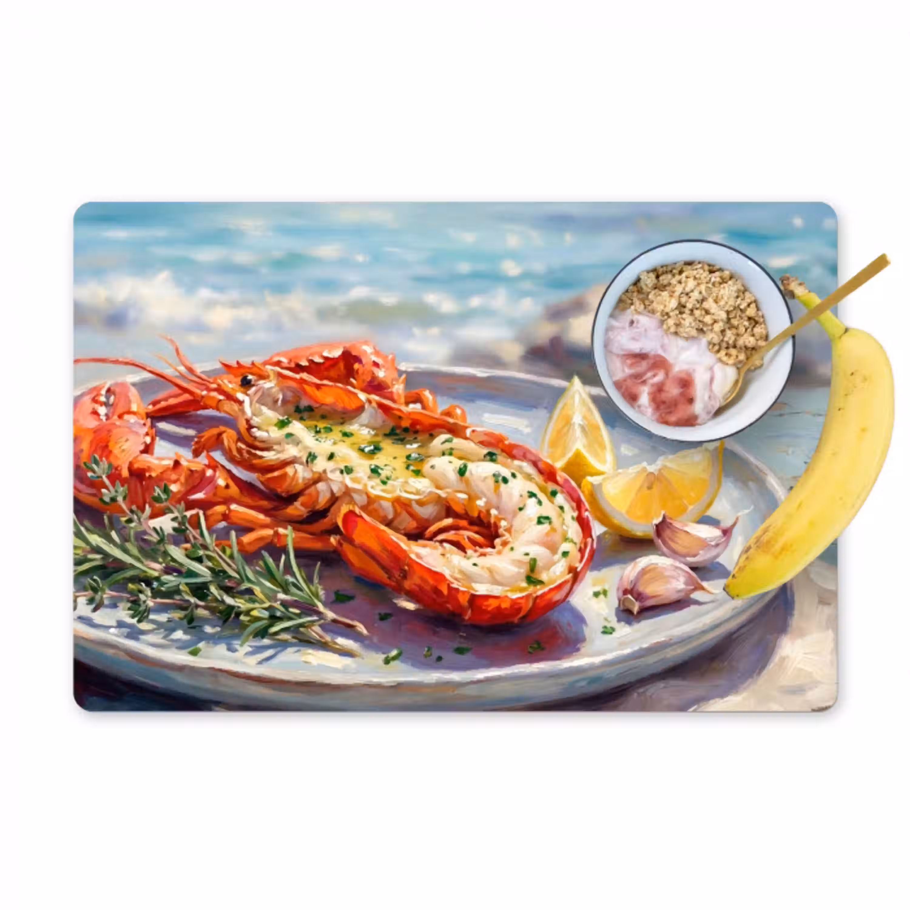 Eten - Zee - Kust - Modern - Blauw Placemat vinyl groot -zzzproduct_Kitchenyeah-website