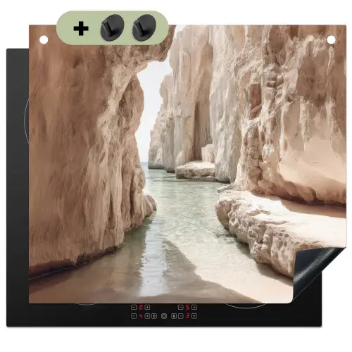 Rotsen - Zee - Zand - Kloof Inductie beschemer met haakjes middel -3d