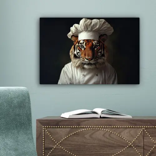 Tijger - Kokskleding - Bruin canvas 2cm klein -sfeer4